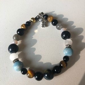Multi-Stone Wired Bracelet Healing Protection